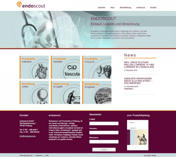 Endoscout Medizintechnik Freiburg – Re-Design Webseite